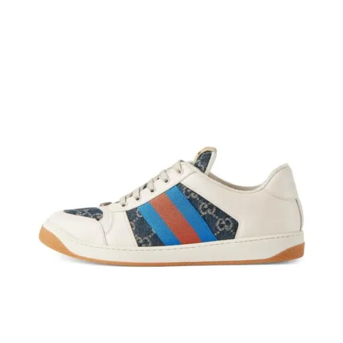 GUCCI Screener Denim collection Стильные Скейтбординги Мужской Белый Синий