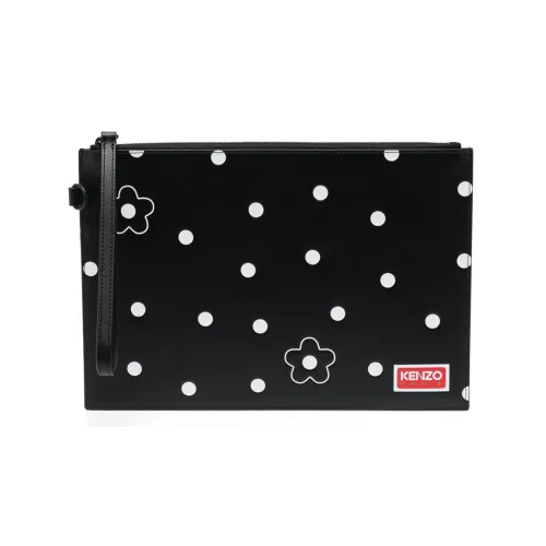KENZO Телячья кожа Клатч Стандартный Женский Черный