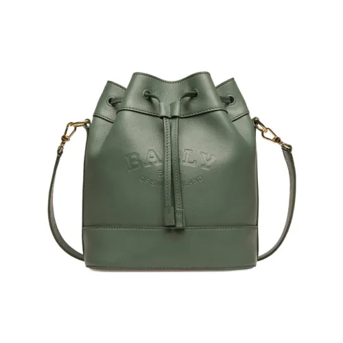 BALLY Cleoh Корова Кожа Ведро-Формовая Сумка Сумка Сумка через плечо Сумка через плечо Женская Зеленая