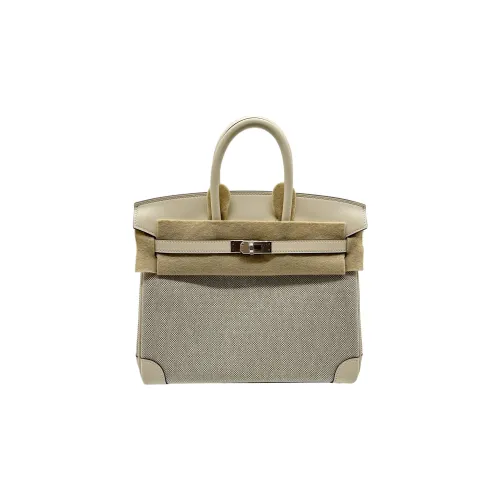 HERMES Birkin Swift Кожа с холщовой сумкой сумка Birkin женская сумка кремово-белый