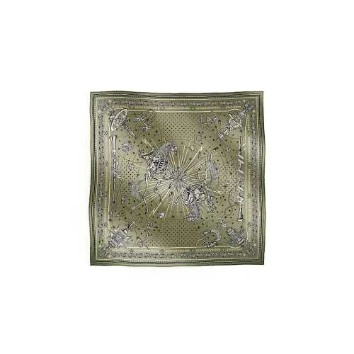 HERMES Шелковые шарфы Женские Глина Зеленый