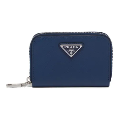 PRADA Saffiano Коровья кожа Монетница Кошелек Мужской Морской синий