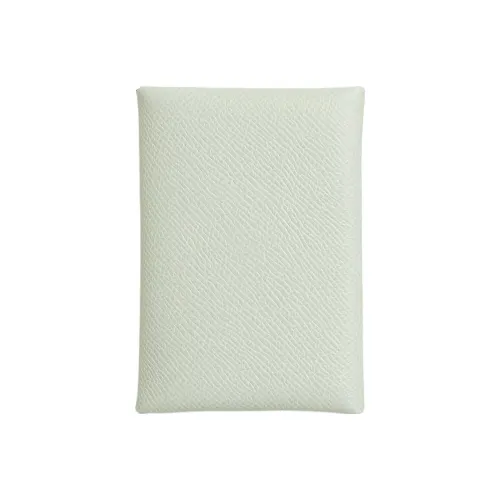 HERMES Calvi Duo Epsom Телячья кожа Держатель для карт Мини Женский Пузырьковый зеленый