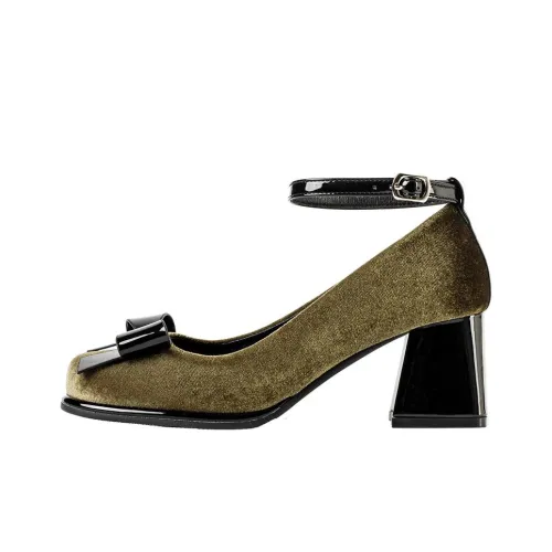 Wonderful Couple Грубый каблук Туфли Мэри Джейн 6 см Женские