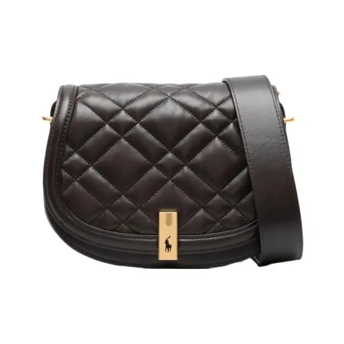 Polo Ralph Lauren Телячья кожа Сумка Saddle Сумка через плечо Женская Черная