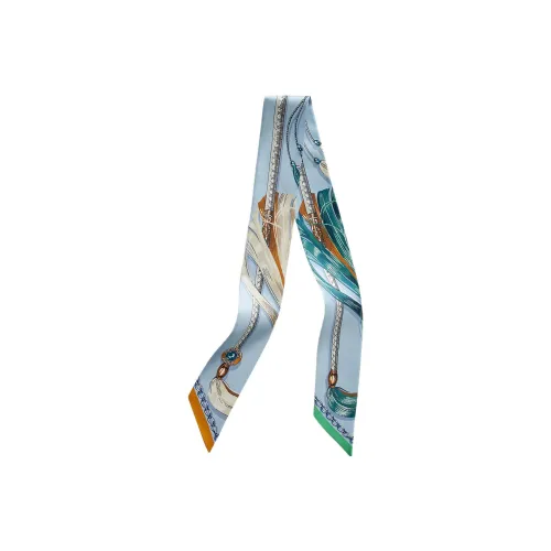 HERMES Шелковые шарфы Женские Небесно-голубой