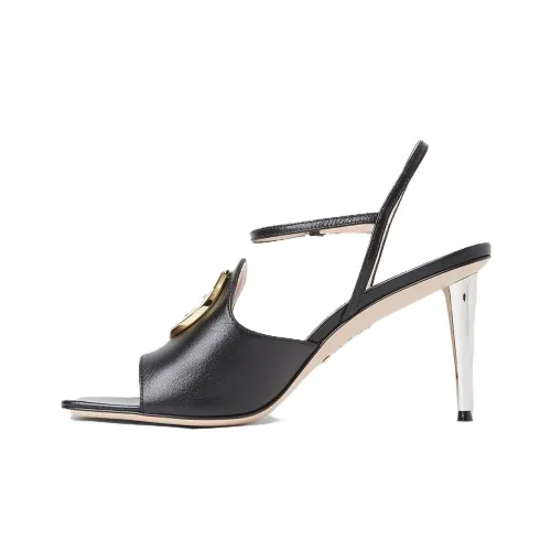 GUCCI Blondie One Ремень Сандалии 8 см Женские Черный