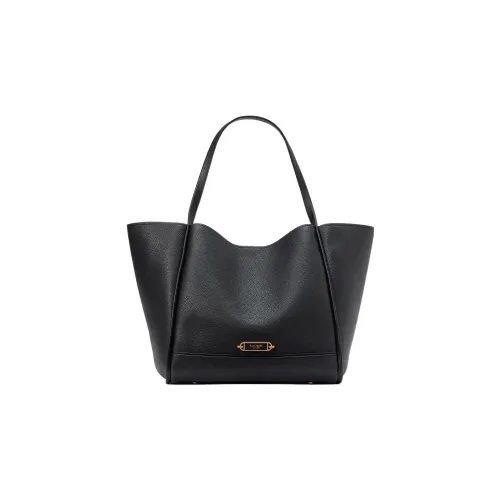 Kate Spade Litchi Grain Кожа с ПУ (полиуретан) Комбинированная Сумка-тоут Сумка для покупок Сумка через плечо Женская Черная