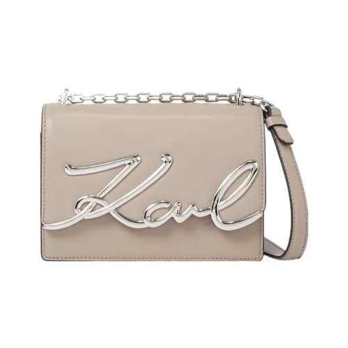 Karl Lagerfeld Сумка через плечо из коровьей кожи маленькая женская бежевая