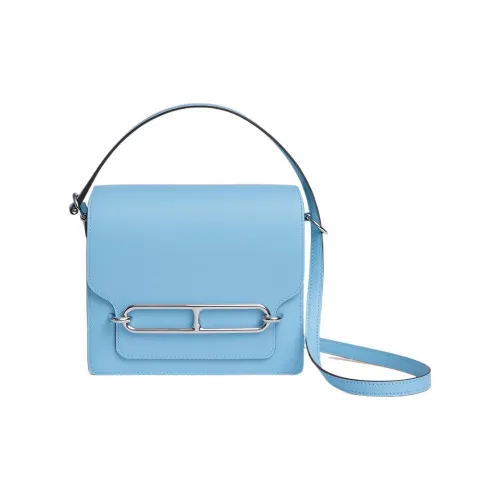 HERMES Roulis Swift Телячья кожа Свиной нос Сумка Сумка Сумка через плечо Сумка через плечо Мини Женские 7N Celeste Небесно-голубой