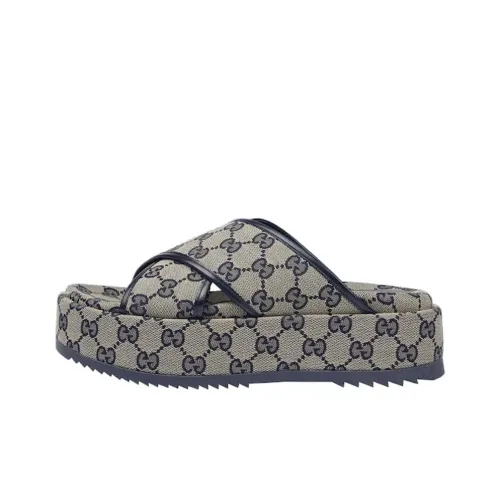 GUCCI Слипоны Женские Бежевые Синие