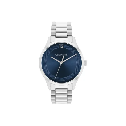 Calvin Klein Logo Series Мужские часы Кварцевый механизм Стальной ремешок Синий циферблат Часы 25200225