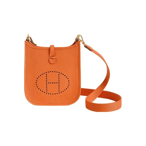 HERMES Evelyne Clemence Коровья кожа Evelyn Сумка через плечо Мини Женская Апельсин