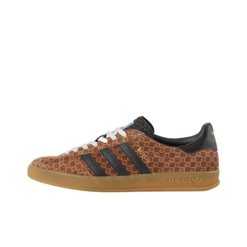 Adidas Originals x GUCCI Gazelle Low Топ Стильные Скейтбординги Мужской Коричневый
