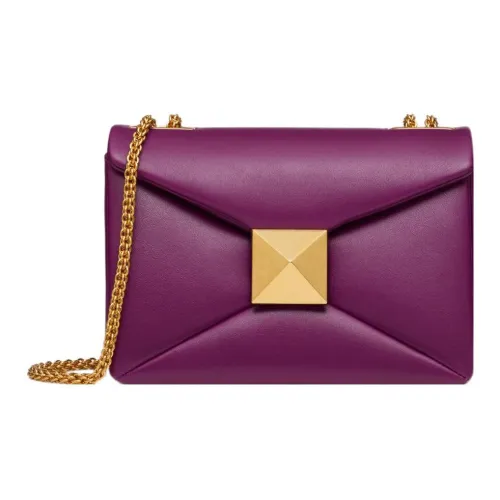 Valentino One Stud Lambskin Crossbody Bag Shoulder Bag Women's Dark Purple