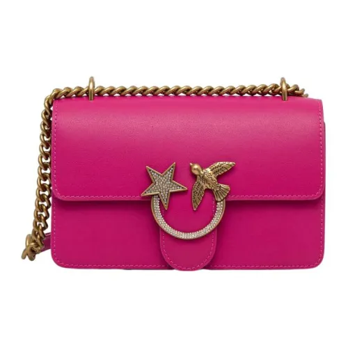 PINKO Love Series Естественная кожа Сумка через плечо Сумка на плечо Мини Женская Розовая