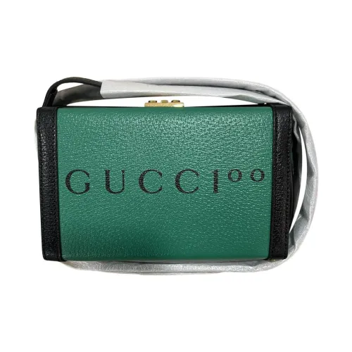 GUCCI Сумка с подвесным замком кожа через плечо сумка через плечо маленькая женская зеленый черный