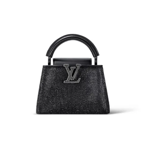 LOUIS VUITTON Capucines Кожа Сумка через плечо Сумка Мини Женская Черная