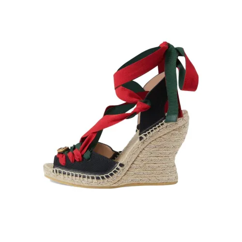 GUCCI One Ремешок Сандалии Женские Черный Зеленый Красный