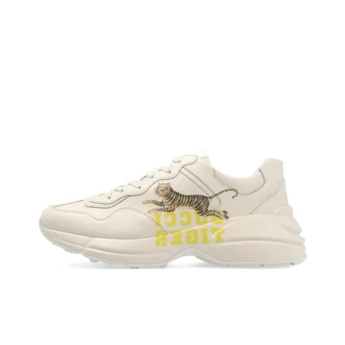 GUCCI Rhyton Low Топ Толстая подошва Кроссовки Мужские Айвори Белый
