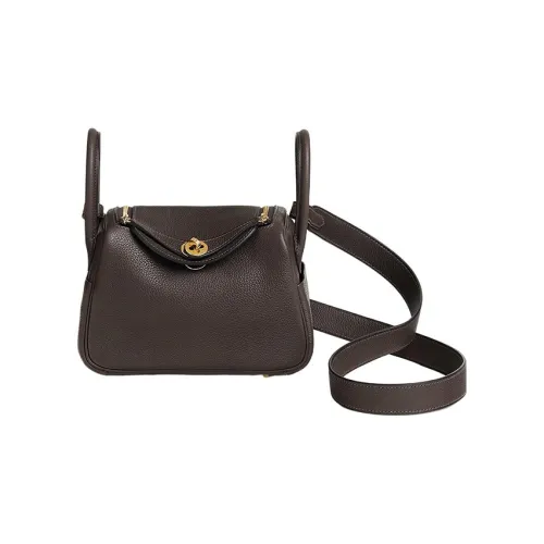 HERMES Lindy BARENIA Faubourg Телячья кожа Сумка Мини Женские 46 Ebene Эбеновый