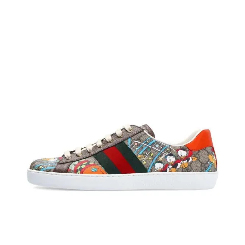 Disney x Gucci Ace Low Топ Стильные Скейтбординги Мужской Эбеновый