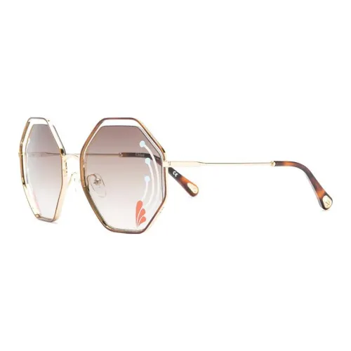 Chloe Металл Ацетат Нерегулярная форма Солнцезащитные очки Женские Золото
