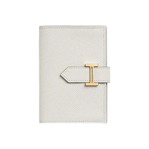 HERMES Bearn Epsom Телячья кожа Кошелек Держатель для карт Женские Светло-серый