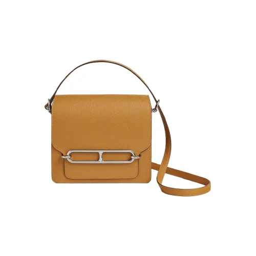 HERMES Roulis Evercolor Телячья кожа Сумка через плечо Мини Женская Карамель