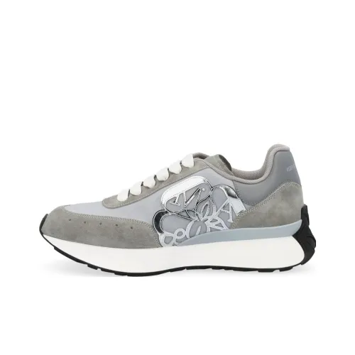 Alexander McQueen Sprint Runner Low Топ Повседневная обувь Мужская Серый