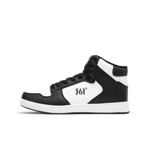 361° Противоскользящие устойчивые к истиранию высокие кроссовки для скейтбординга утепленные мужские белые и черные с флисовой подкладкой