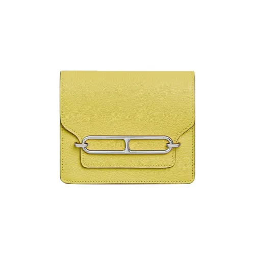 HERMES Roulis Mysore Шевро Свиной нос Бананка Мелочь Кошелек Кошелек Женские 0YLimoncello Лимонно-желтый