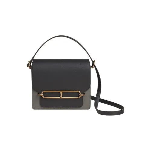 HERMES Roulis Evercolor Телячья кожа Сумка через плечо Мини Женская Дождевой облачный серый цвет