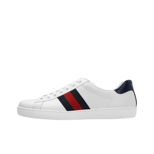 GUCCI Ace Low Топ Стильные Скейтбординги Мужской Белый