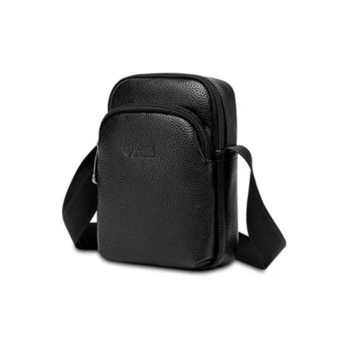 BJIAX Кожа Бананка Сумка на плечо Чехол для телефона Маленький Унисекс Черный