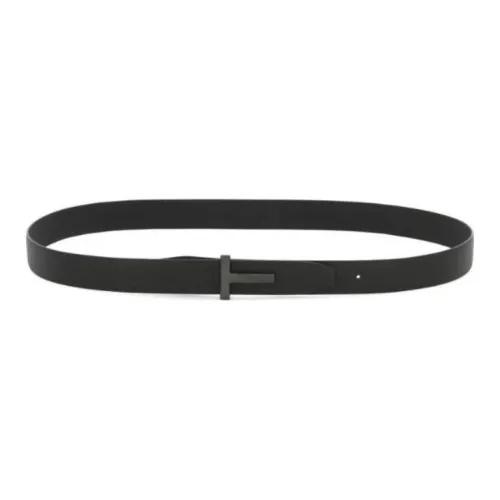 TOM FORD Letter Logo Застежка Кожаные ремни Мужской Черный Ширина 3 см