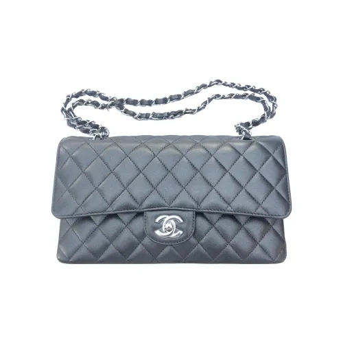 CHANEL Classic Flap CF Sheepskin Flap Bag Shoulder Bag Medium Women's Smoke Gray