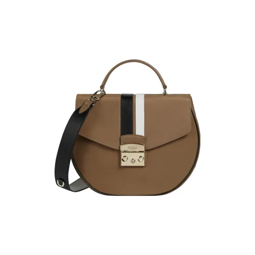 Furla Нейлоновая Сумка через плечо с кожаной отделкой Сумка Обычная Женская Коричневая