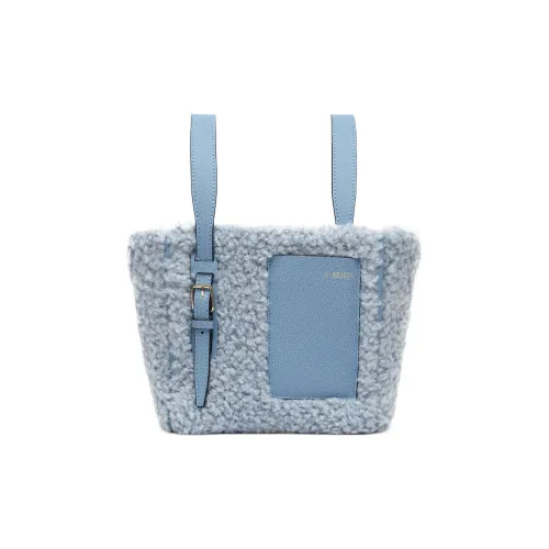 Valextra Кудрявый Кожа с Телячья кожа Ведрообразная Сумка Тоут Сумка Сумка для покупок Сумка Мини Женская Синяя