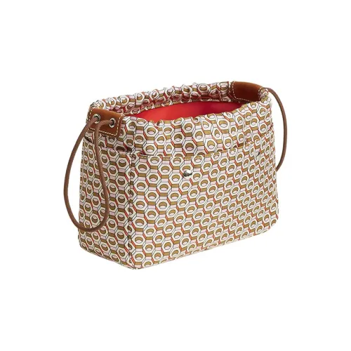 HERMES Fourbi BARENIA Телячья кожа Шелк Клатч Женские Свет Рыжевато-коричневый