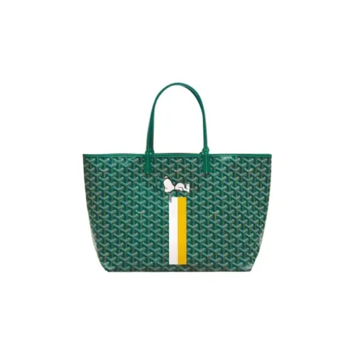 GOYARD Saint Louis Холст Телячья кожа Зубы Собаки Сумка-тоут Сумка для покупок Сумка Маленькая Унисекс Зеленый