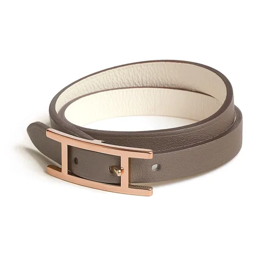 HERMES Телячья кожа Наручные повязки Унисекс Серый