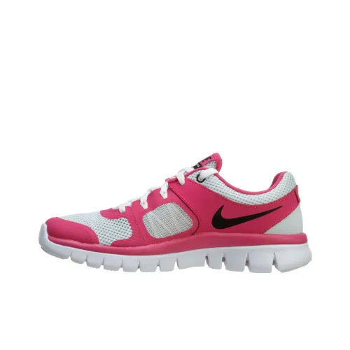 Nike Flex 2014 Rn Fle Slip Resistant Abrasion Resistant Low Top Беговые кроссовки Женские Розовый Белый
