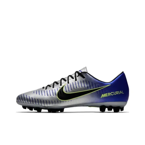 Nike Mercurial Victory IC IN Амортизаторы Slip-resistant и устойчивые к истиранию футбольные бутсы для мужчин серебристо-синие