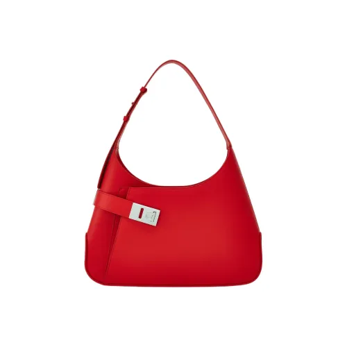 Ferragamo Брушированная телячья кожа сумка-хобо сумка сумка через плечо женская красная