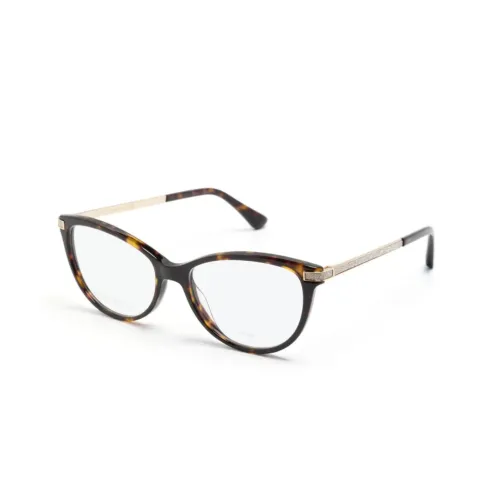 Jimmy Choo Металлические ацетатные оправы для очков женские коричневые нерегулярной формы