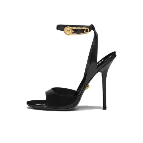 VERSACE Safety Pin One Ремешок Сандалии 8 см Женские Черные