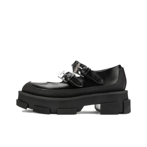 Both Gao Platform Грубый каблук Туфли Мэри Джейн Женские Черный