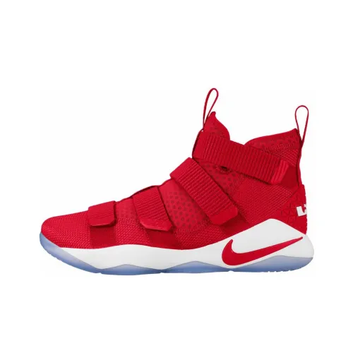 Nike Zoom Soldier 11 Амортизация Дышащий Сбалансированный Устойчивый к ударам MID Топ Баскетбольные кроссовки Мужской Красный