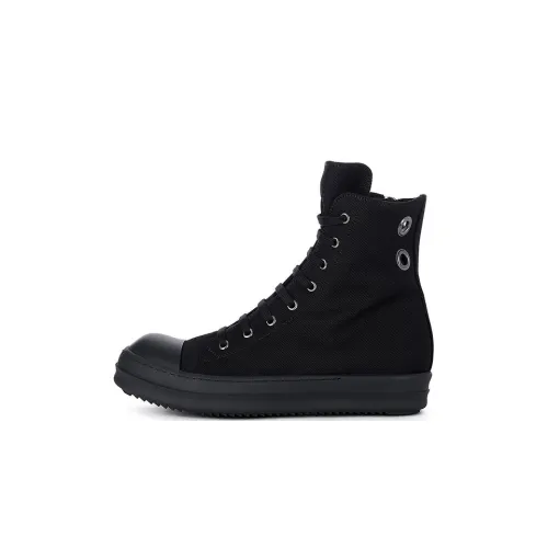 RICK OWENS High Top Canvas Shoes Мужские Черные